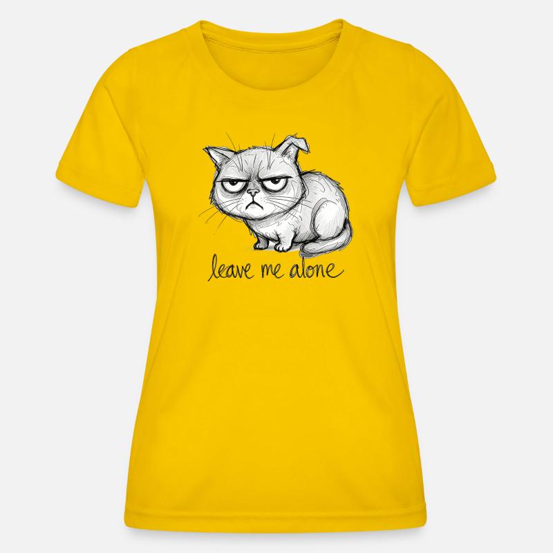 Doodle Cat - Women's Functional T-Shirt - egg yellow