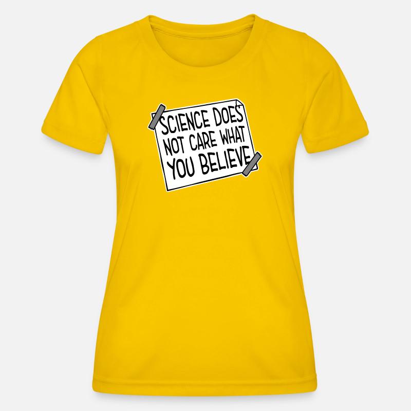 La science se moque de ce que vous croyez Logo des faits - T-shirt sport Femme - jaune d'œuf