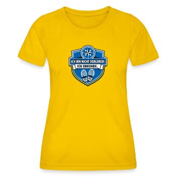 J’aime juste camper - T-shirt sport Femme - jaune d'œuf - Devant - AI Model Female 172 dark (172cm)