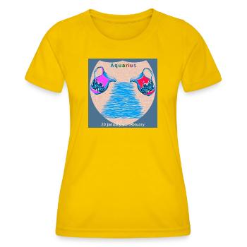 Aquarius - Women's Functional T-Shirt - egg yellow - Front - AI Model Female 172 dark (172cm)