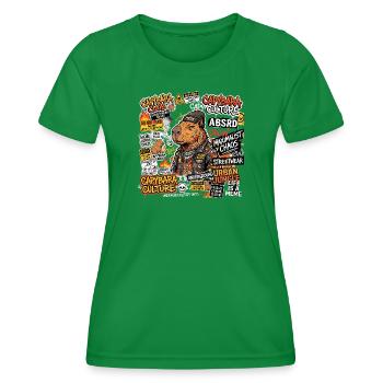Capybara Streetwear Untergrund Kultur - Frauen Funktions-T-Shirt - Kelly Green - Vorne - AI Model Female 172 dark (172cm)