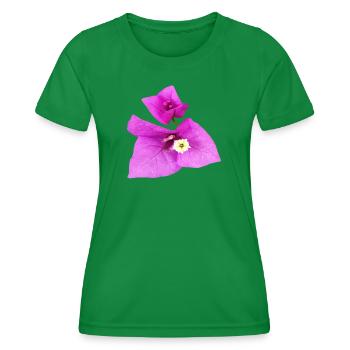 Vibrant_Magenta_Bougainvillea_Flower - Frauen Funktions-T-Shirt - Kelly Green - Vorne - AI Model Female 172 dark (172cm)