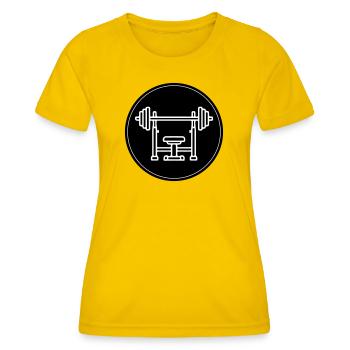 Weight bench bench press - Women's Functional T-Shirt - egg yellow - Front - AI Model Female 172 dark (172cm)