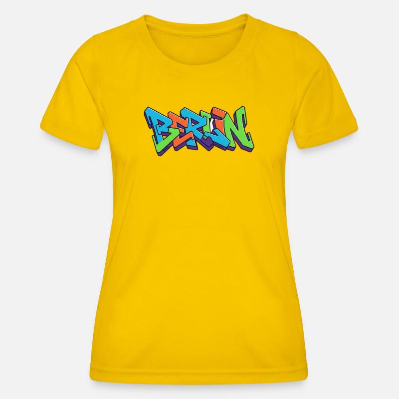 Berlin Streets Graffiti Colour Explosion - Women's Functional T-Shirt - egg yellow