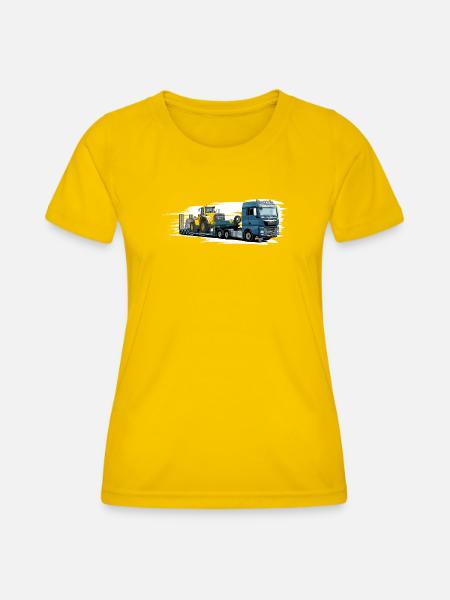 Tieflader mit Radlader - Frauen Funktions-T-Shirt - Eigelb