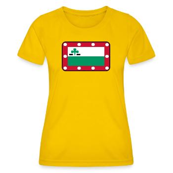 Meppeldag-Flaggenlogo – Urban Style - Frauen Funktions-T-Shirt - Eigelb - Vorne - AI Model Female 172 dark (172cm)