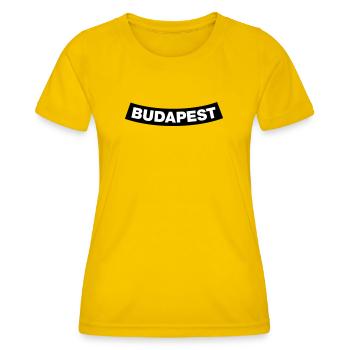 Budapest Chapter Element (JGA MC-Rocker-Design) - Frauen Funktions-T-Shirt - Eigelb - Vorne - AI Model Female 172 dark (172cm)