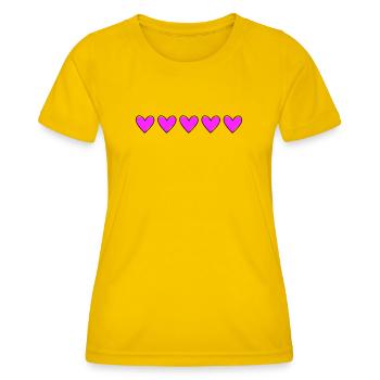Ligne du cœur Amoureuse Amoureuse - T-shirt sport Femme - jaune d'œuf - Devant - AI Model Female 172 dark (172cm)