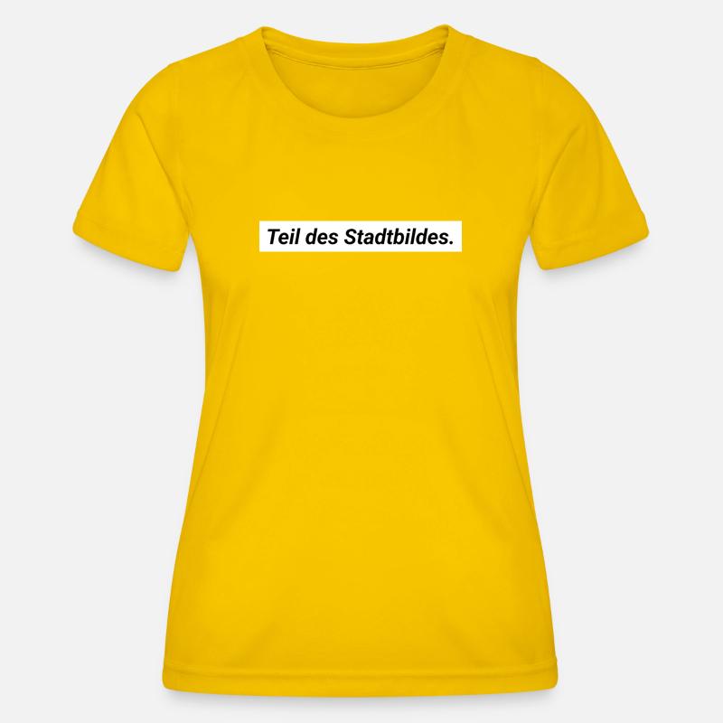 Cityscape Statement Merz Democracy Diversity - Women's Functional T-Shirt - egg yellow