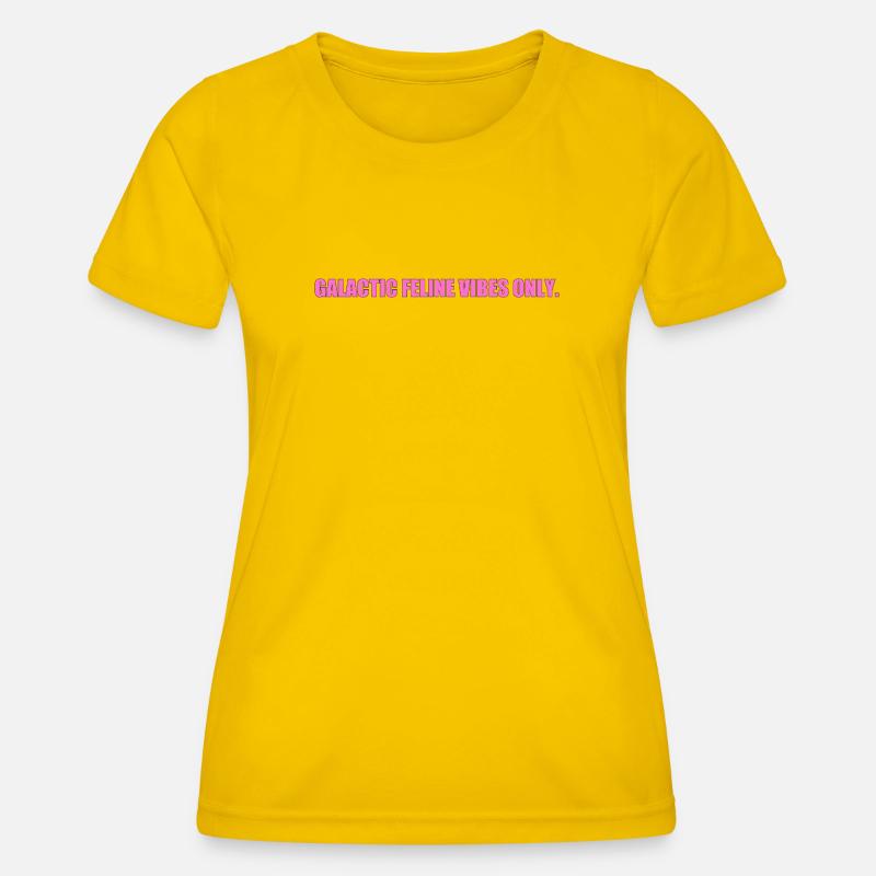 Galactic Cat Vibes - Women's Functional T-Shirt - egg yellow