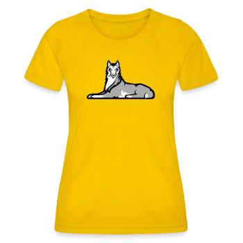 Chechen Lone Wolf - Women's Functional T-Shirt - egg yellow - Front - AI Model Female 172 dark (172cm)