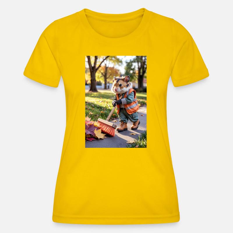 Humanoid Sweeper Hamster - Women's Functional T-Shirt - egg yellow