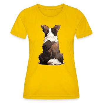 Border Collie - Frauen Funktions-T-Shirt - Eigelb - Vorne - AI Model Female 172 dark (172cm)