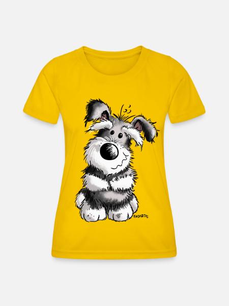 Süßer Schnauzer - Frauen Funktions-T-Shirt - Eigelb