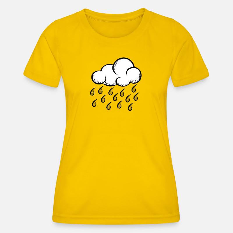 Cloud Pop Art Halftone - Women's Functional T-Shirt - egg yellow