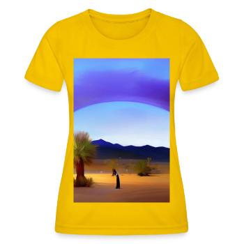 Arabische Wüste - Frauen Funktions-T-Shirt - Eigelb - Vorne - AI Model Female 172 dark (172cm)