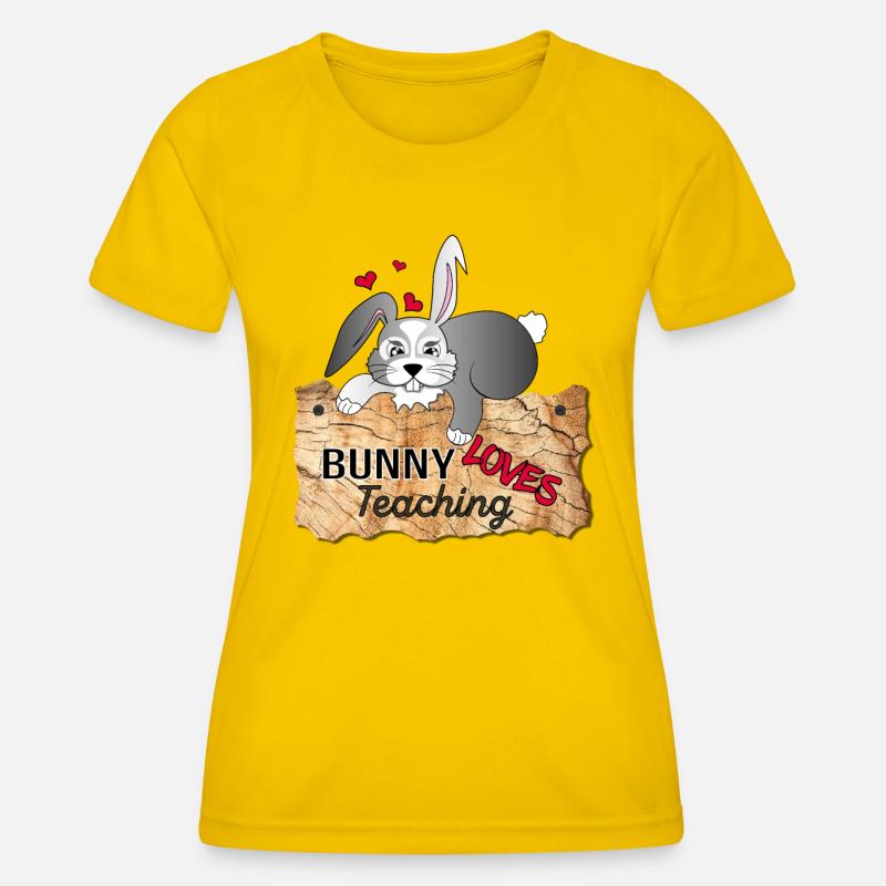 I love my rabbit school climates - Women's Functional T-Shirt - egg yellow