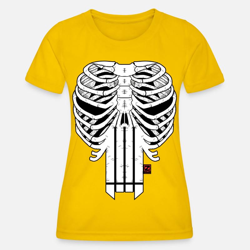 HARDCORE HORROR SHOW SKULL - Women's Functional T-Shirt - egg yellow