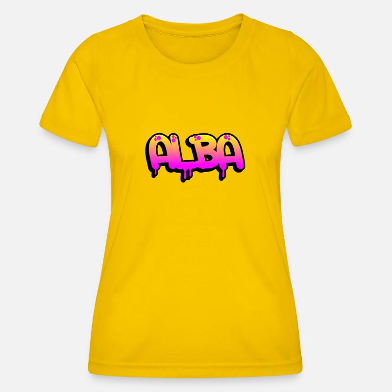 Graffiti name Alba - Women's Functional T-Shirt - egg yellow
