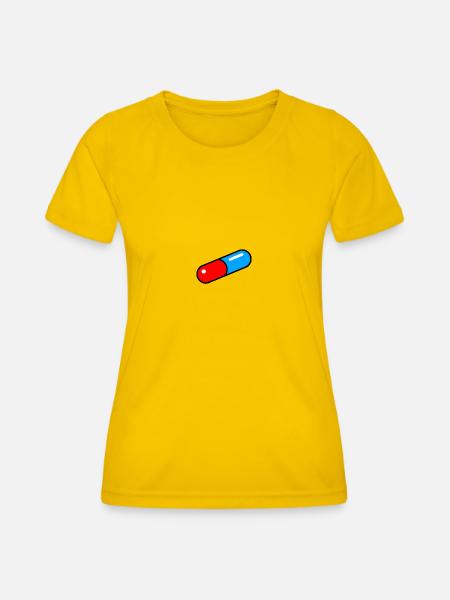 Red-Blue Pill from Akira - Frauen Funktions-T-Shirt - Eigelb