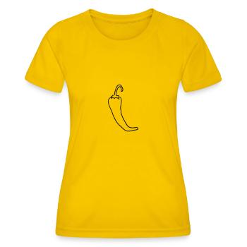Chili chilli peppers hot hot - Women's Functional T-Shirt - egg yellow - Front - AI Model Female 172 dark (172cm)