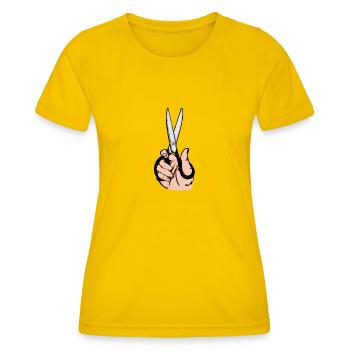 scissors - Women's Functional T-Shirt - egg yellow - Front - AI Model Female 172 dark (172cm)
