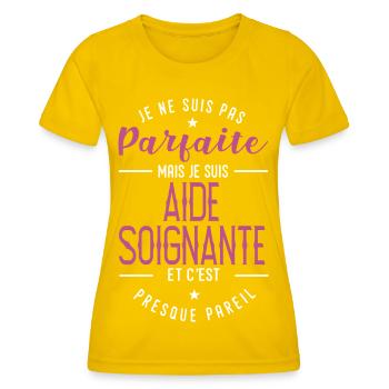 aide soignante parfaite cadeau aide soignante - T-shirt sport Femme - jaune d'œuf - Devant - AI Model Female 172 dark (172cm)