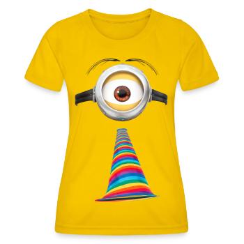 Minions Party Minion Mit Tröte - Frauen Funktions-T-Shirt - Eigelb - Vorne - AI Model Female 172 dark (172cm)