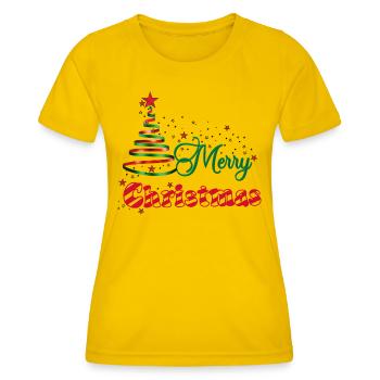 Poussière d’étoiles de Noël - T-shirt sport Femme - jaune d'œuf - Devant - AI Model Female 172 dark (172cm)