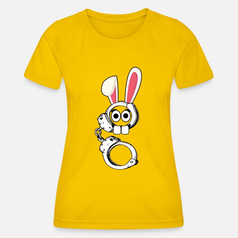 Handcuffed Easter Bunny Easter Gift Bunny - Women's Functional T-Shirt - egg yellow