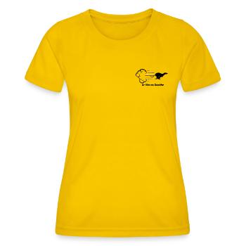 Greyhound - Ar Nós Na Gaoithe - Women's Functional T-Shirt - egg yellow - Front - AI Model Female 172 dark (172cm)