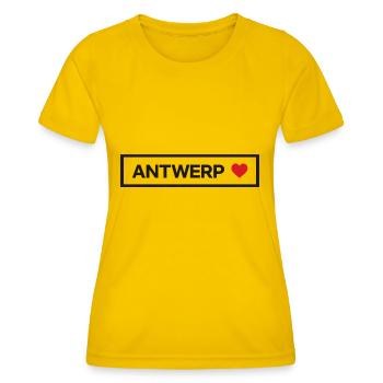 i coeur Anvers Ville Ville Etat Maison de campagne - T-shirt sport Femme - jaune d'œuf - Devant - AI Model Female 172 dark (172cm)