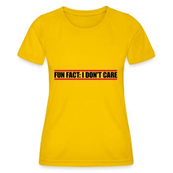 I dont care fact - Frauen Funktions-T-Shirt - Eigelb - Vorne - AI Model Female 172 dark (172cm)