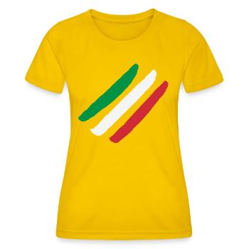 Italien Flagge - Steifen - Frauen Funktions-T-Shirt - Eigelb - Vorne - AI Model Female 172 dark (172cm)
