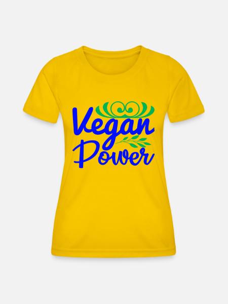 Vegan Power - Frauen Funktions-T-Shirt - Eigelb