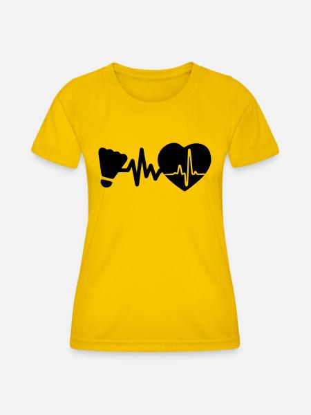 Badminton ist Leben Herzschlag für Spieler - Frauen Funktions-T-Shirt - Eigelb