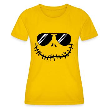 Pumpkin Sunglasses Baby Kids Halloween Costume - Women's Functional T-Shirt - egg yellow - Front - AI Model Female 172 dark (172cm)