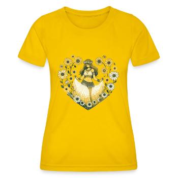 Danseuse orientale Daisy - T-shirt sport Femme - jaune d'œuf - Devant - AI Model Female 172 dark (172cm)