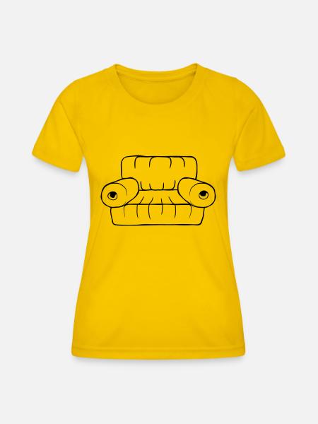 Couch Sofa Wohnzimmer Möbel - Frauen Funktions-T-Shirt - Eigelb
