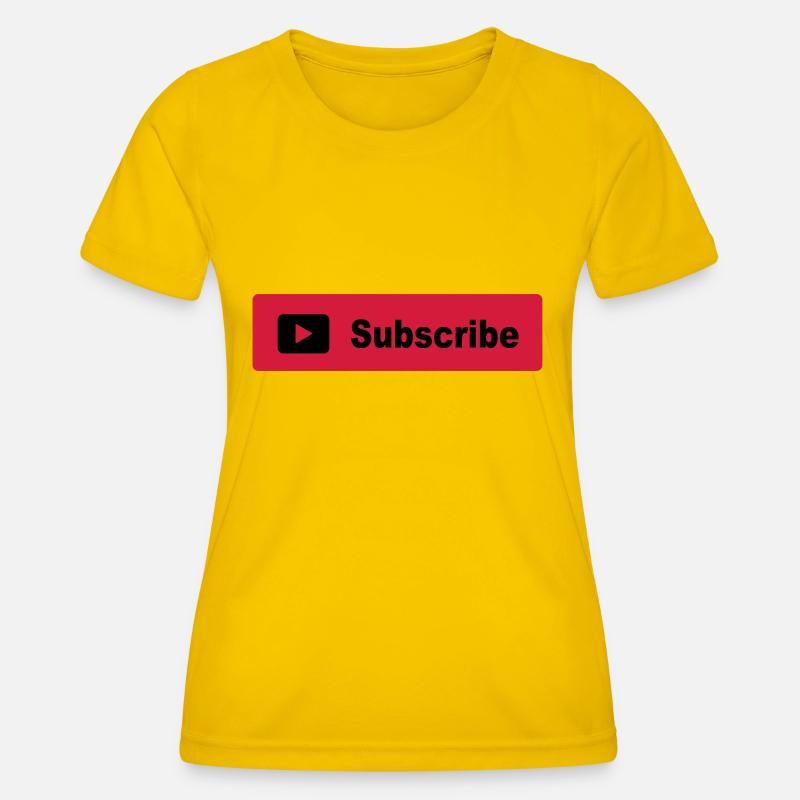 Subscribe Button - Women's Functional T-Shirt - egg yellow