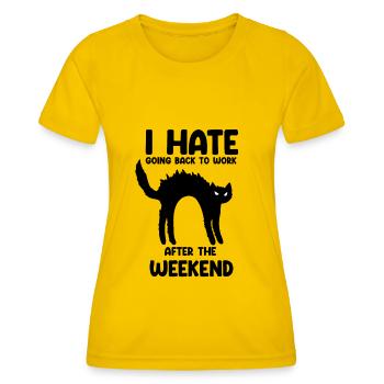 Mondays hate work work - Women's Functional T-Shirt - egg yellow - Front - AI Model Female 172 dark (172cm)