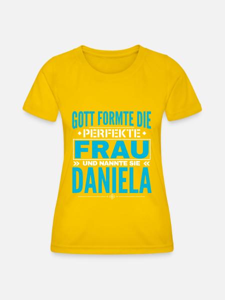 Daniela Name Design - Frauen Funktions-T-Shirt - Eigelb