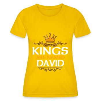 David - Frauen Funktions-T-Shirt - Eigelb - Vorne - AI Model Female 172 dark (172cm)