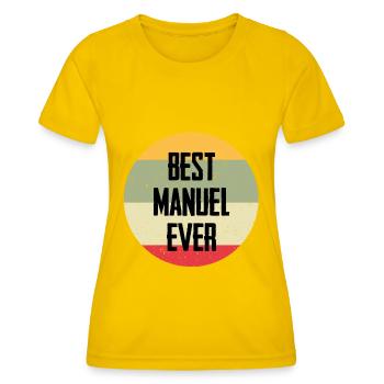 Meilleur manuel de tous les temps - T-shirt sport Femme - jaune d'œuf - Devant - AI Model Female 172 dark (172cm)