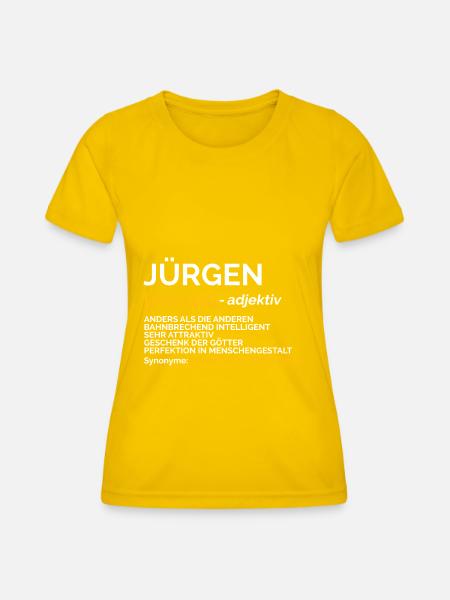 Jürgen - Frauen Funktions-T-Shirt - Eigelb