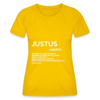 Justus - Frauen Funktions-T-Shirt - Eigelb - Vorne - AI Model Female 172 dark (172cm)