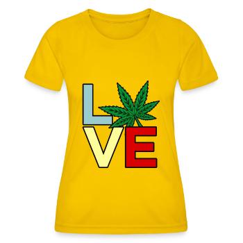Cannabis - T-shirt sport Femme - jaune d'œuf - Devant - AI Model Female 172 dark (172cm)