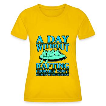 Rafting - Frauen Funktions-T-Shirt - Eigelb - Vorne - AI Model Female 172 dark (172cm)