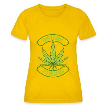 cannabis - T-shirt sport Femme - jaune d'œuf - Devant - AI Model Female 172 dark (172cm)