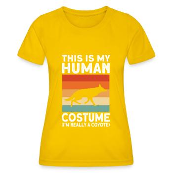 Coyote Hunting Coyote Jagen Geschenk - Frauen Funktions-T-Shirt - Eigelb - Vorne - AI Model Female 172 dark (172cm)